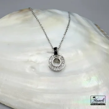 گردنبند ظریف نقره ای با آویز دایره ای | استیل - رنگ ثابت 14040130