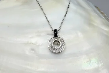 گردنبند ظریف نقره ای با آویز دایره ای | استیل - رنگ ثابت 14040130