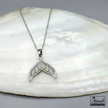 گردنبند دم وال نقره ای |استیل - رنگ ثابت 14040145