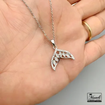 خرید گردنبند ظریف دم وال نقره ای