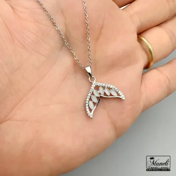 خرید گردنبند ظریف دم وال نقره ای