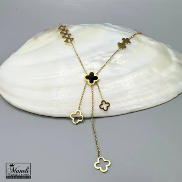 گردنبند ونکلیف طلایی آویزدار | رنگ ثابت 14040147