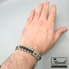 دستبند مردانه مشکی نقره ای با لوگوی رولکس | استیل - رنگ ثابت 14040180