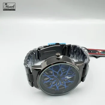 ساعت مردانه رینگی مشکی با صفحه آبی | موتور چین + ویدیو 14040126 - Image 4