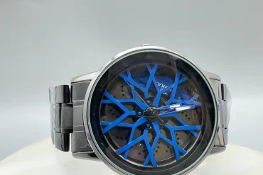 ساعت مردانه رینگی مشکی با صفحه آبی | موتور چین + ویدیو 14040126