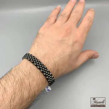 دستبند رولکس مردانه مشکی 10 میل | استیل رنگ ثابت 14040172