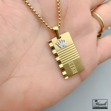 خرید گردنبند مردانه با پلاک رولکس