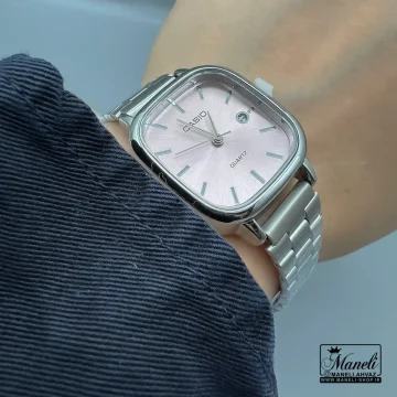 ساعت کاسیو مربعی زنانه رنگ صفحه صورتی