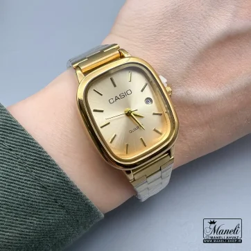 ساعت کاسیو مربعی زنانه رنگ صفحه زرد