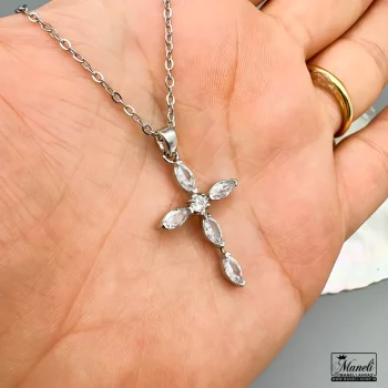 خرید گردنبند زنانه صلیب ظریف نقره ای