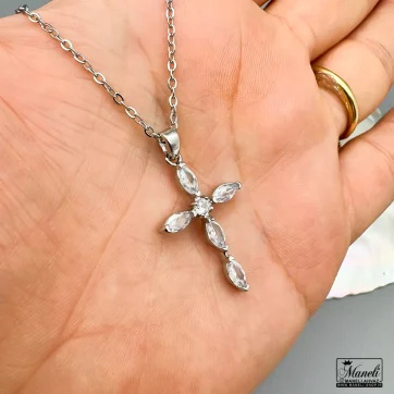 خرید گردنبند زنانه صلیب ظریف نقره ای