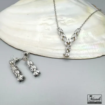 ُست گردنبند و گوشواره میخی مجلسی نگینی | استیل 14040154