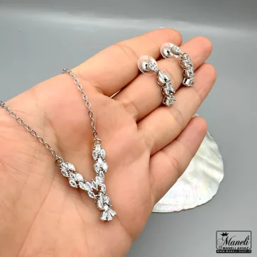خُرید ست گردنبند و گوشواره میخی مجلسی نگینی