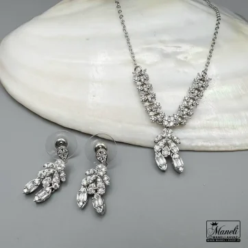 نیم ست مجلسی آویز نگینی | استیل | نقره ای 14040153