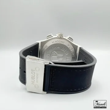 ساعت هابلوت قاب طوسی با بند مشکی | موتور چین 14040124 - Image 4