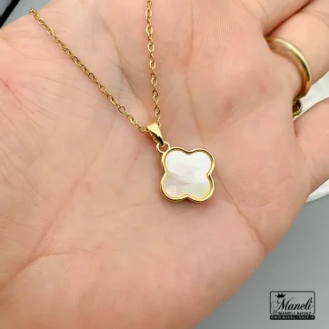 خرید گردنبند ونکلیف سفید | استیل - رنگ ثابت