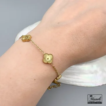 دستبند ونکلیف طلایی ظریف | مشابه طلا | رنگ ثابت 14040146