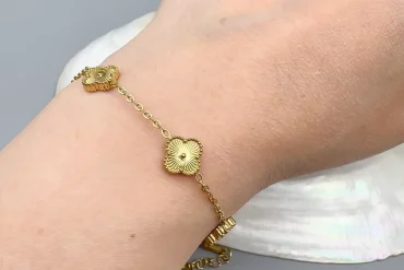 دستبند ونکلیف طلایی ظریف | مشابه طلا | رنگ ثابت 14040146
