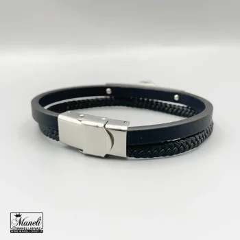 دستبند چرم مردانه دو ردیفه ورساچه 14040185 - Image 3