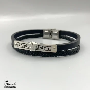 خرید و قیمت دستبند چرم مردانه دو ردیفه ورساچه