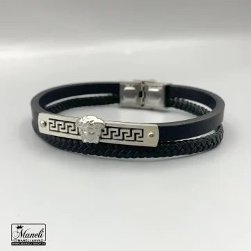 خرید و قیمت دستبند چرم مردانه دو ردیفه ورساچه