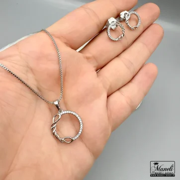 خرید نیم ست نقره ای ظریف ژوپینگ