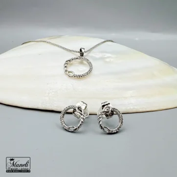 نیم ست نقره ای ظریف ژوپینگ | رنگ ثابت 14040149