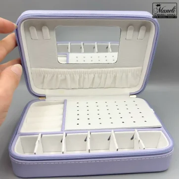 خرید جعبه جواهرات زیپی بنفش