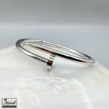 بنگل میخی دو رنگ (طلایی و نقره ای ) 14040231 - Image 4