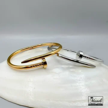 بنگل میخی دو رنگ (طلایی و نقره ای ) 14040231