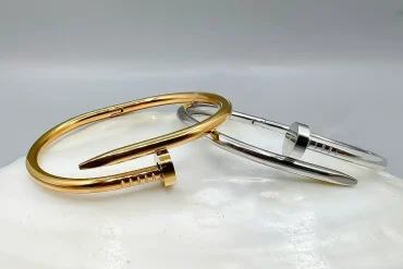 بنگل میخی دو رنگ (طلایی و نقره ای ) 14040231