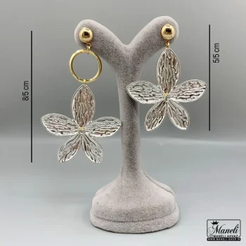 خرید گوشواره استیل گل نامتقارن زنانه با رنگ ثابت