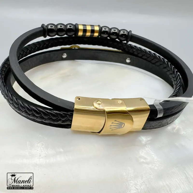 leather bracelet rolex blackgold 2