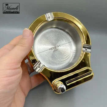 خرید زیرسیگاری رومیزی فندک دار هانست مدل کبریتی طلایی