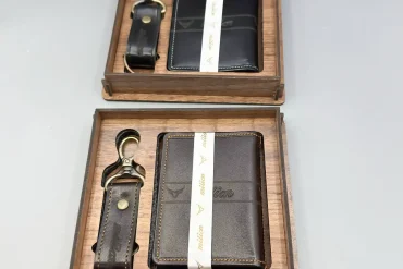 ست جاکارتی و جاکلیدی milion چرم طبیعی | قهوه ای و مشکی 14040212