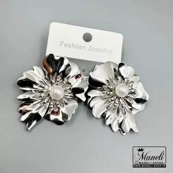 گوشواره میخی استیل با ترکیب مروارید – رنگ ثابت، آبکاری درجه یک|14040325 - Image 3