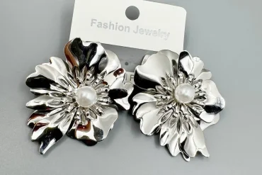 گوشواره میخی استیل با ترکیب مروارید – رنگ ثابت، آبکاری درجه یک|14040325