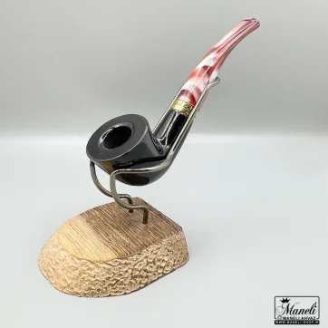 پیپ چوبی کاپیتان بلک مشکی با دسته قرمز ابر و بادی