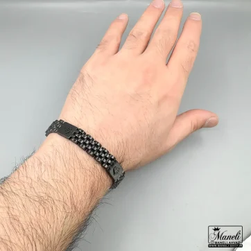 دستبند رولکس مشکی با لوگوی برجسته | استیل | درجه یک 14040315