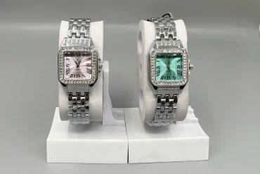 ساعت مچی زنانه فلورا – صفحه مربع دو رنگ صورتی | سبزآبی|استیل رنگ ثابت14040323