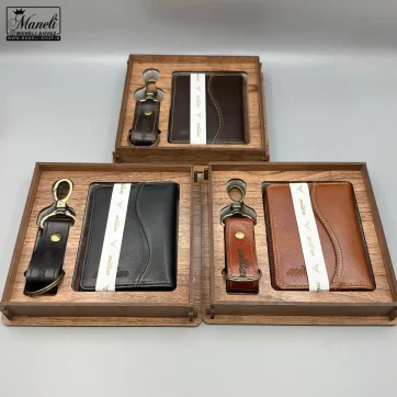 ست هدیه ای جاکارتی و جاکلیدی milion چرم طبیعی 14040211