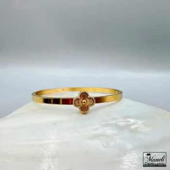 خرید دستبند زنانه ونکلیف النگویی طلایی | رنگ ثابت 14040311