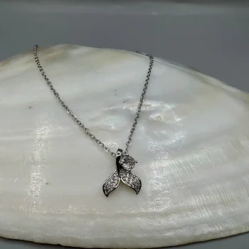 گردنبند استیل دوم‌وال رنگ ثابت با نگین‌ درخشان - Image 2