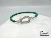 دستبند امگا با چرم رنگ سبز زیبا و قفل دو طرفه نگین مخراج شده|14040480 - Image 2