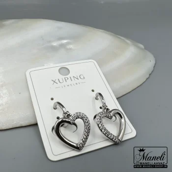 گوشواره قلبی نگین دار ژوپینگ حلقه ای راحت|14040477 - Image 4