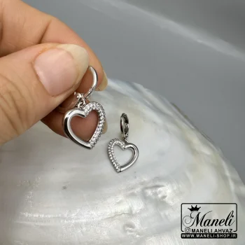 گوشواره قلبی نگین دار ژوپینگ حلقه ای راحت|14040477 - Image 2