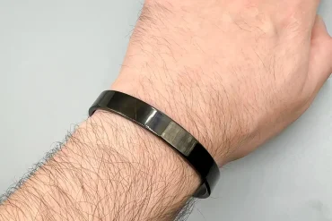 دستبند بنگل مردانه مشکی 10 میل | استیل رنگ ثابت 14040440