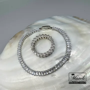 سرویس تنیسی زنانه تمام نگین سیلور |14040474 - Image 8