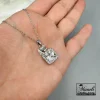 گردنبند زنانه رنگ ثابت تک نگین با نماد پروانه و نگین های مخراج شده |14040473 - Image 2