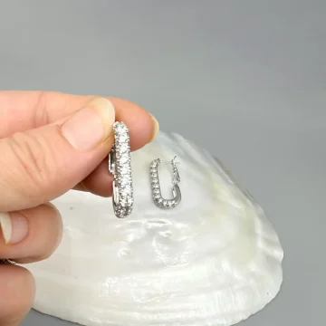 گوشواره حلقه‌ای نگین مخراج شده ژوپینگ | ترکیبی از ظرافت و دوام برای استایل روزمره و مجلسی14040408 - Image 5